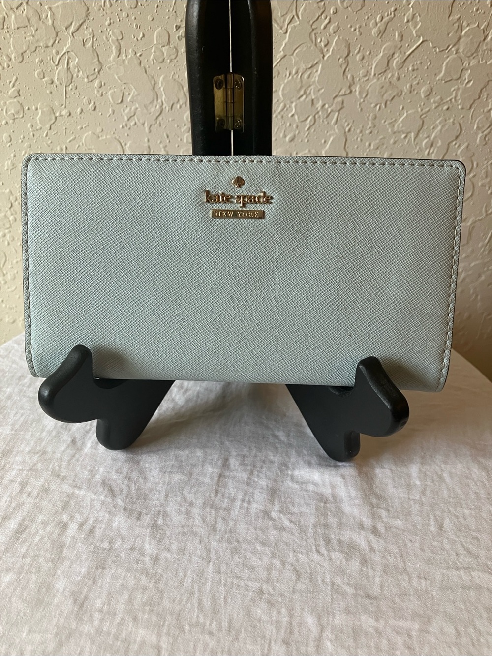 kate spade: Light Blue Staci Slim Bifold Wallet